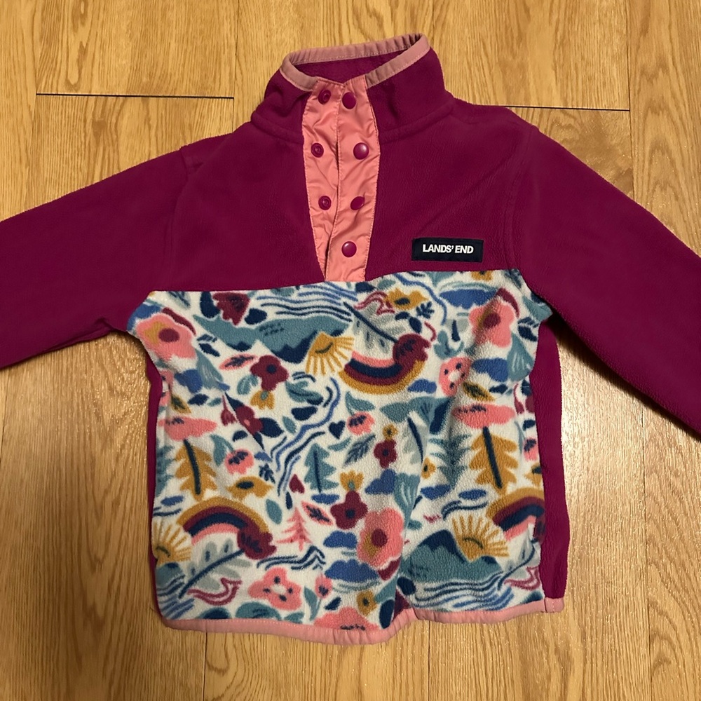 Lands' End Kids' Pink Fleece Jacket 2T 3T